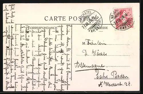 AK Neuchâtel, Vue prise depuis de la lac