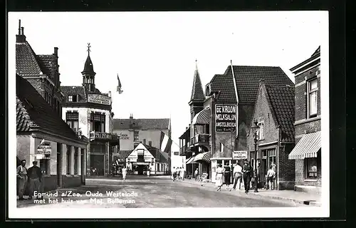 AK Egmond a. Zee, Oude Westeinde met het huis van Mej. Belleman