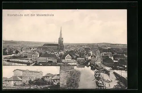 AK Buxtehude, Ortsansicht mit Malerschule
