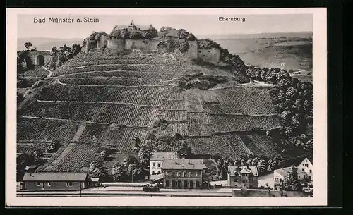 AK Bad Münster a. Stein, Bahnhof mit Ebernburg