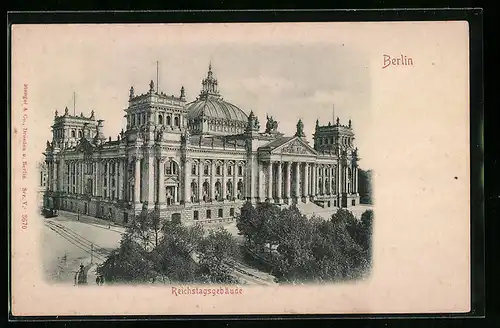 Relief-AK Berlin-Tiergarten, Ansicht Reichstagsgebäude