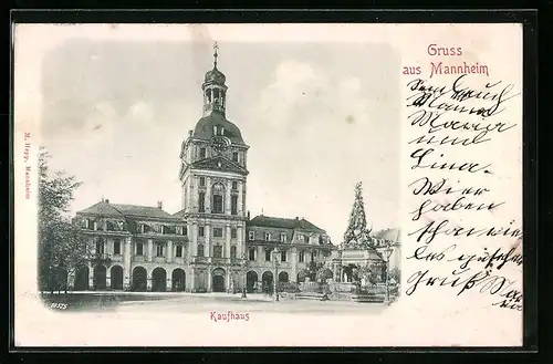 Relief-AK Mannheim, Blick auf das Kaufhaus