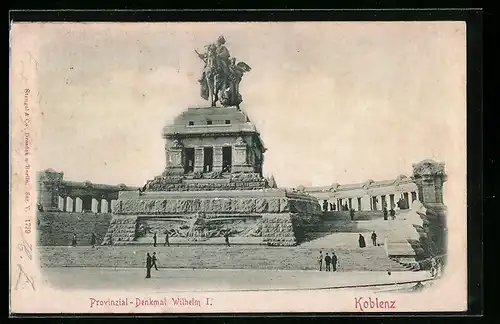 Relief-AK Koblenz, Provinzial-Denkmal Wilhelm I.