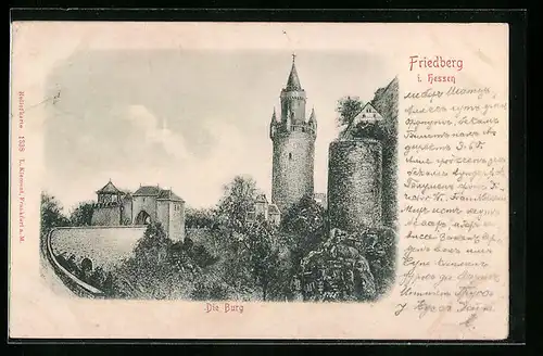 Relief-AK Friedberg i. Hessen, Die Burg