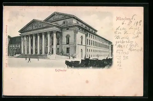 Relief-AK München, Blick auf Hoftheater