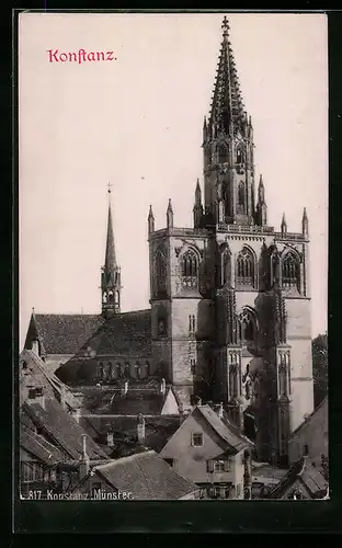 Relief-AK Konstanz, Blick aufs Münster