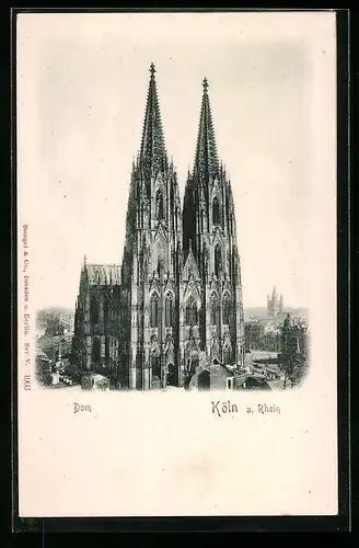 Relief-AK Köln a. Rhein, Blick auf den Dom