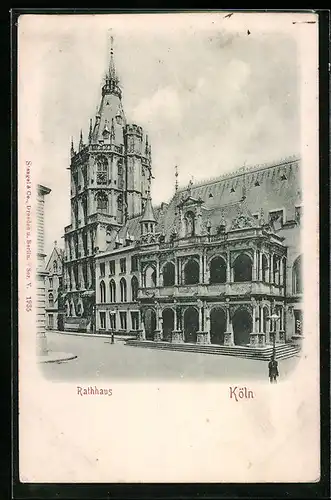 Relief-AK Köln, Ansicht Rathhaus