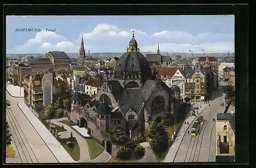 AK Dortmund, Totalansicht, Synagoge