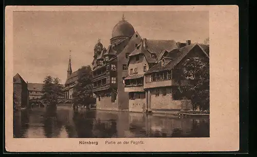 AK Nürnberg, Partie an der Pegnitz, Synagoge