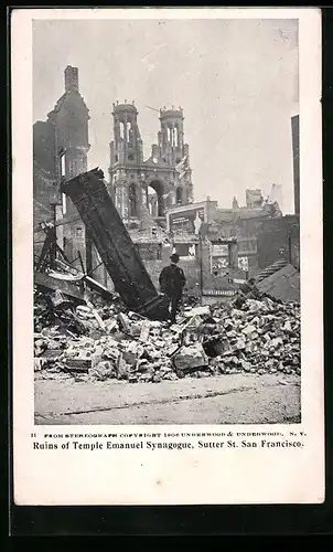 AK San Francisco, Ruins of Temple Emanuel Synagogue