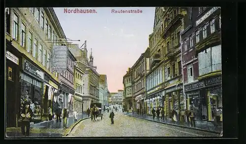 AK Nordhausen, Blick auf die Rautenstrasse