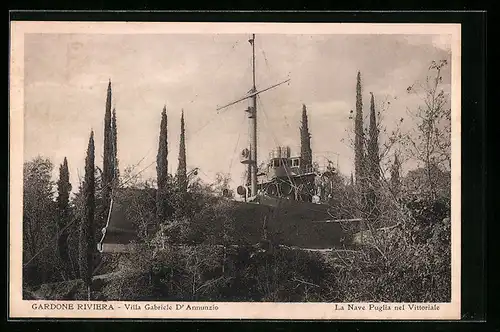 AK Gardone-Riviera, Villa Gabriele D` Annunzio, La Nave Puglia