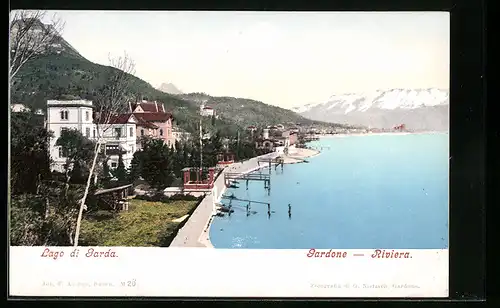 AK Gardone-Riviera, Teilansicht, Lago di Garda