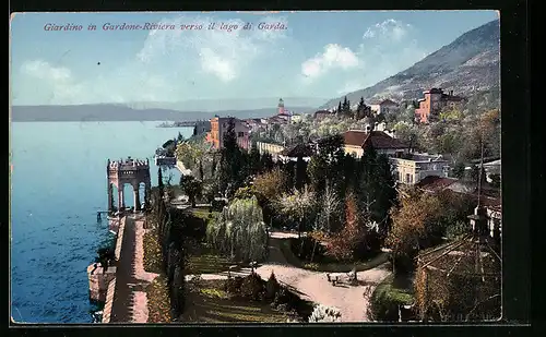 AK Gardone-Riviera, Giardino verso il lago di Garda