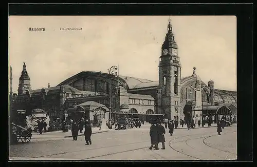 AK Hamburg-St.Georg, Blick auf den Hauptbahnhof
