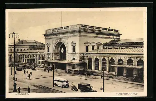 AK Mannheim, Blick auf den Hauptbahnhof