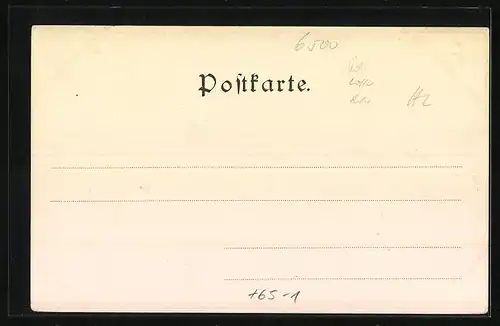 AK Mainz, Bahnhof mit Pferdekutsche