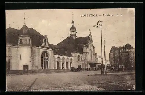 AK Coblence, La Gare, Bahnhof