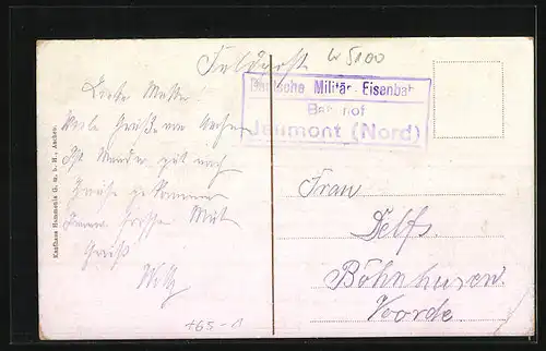 AK Aachen, Hauptbahnhof mit Denkmal