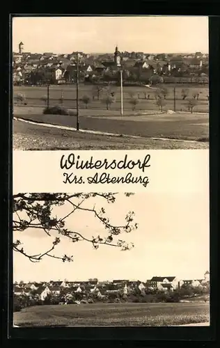 AK Wintersdorf /Kr. Altenburg, Gesamtansicht aus der Vogelschau