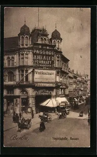 AK Berlin, Friedrichstrasse mit Passage Theater