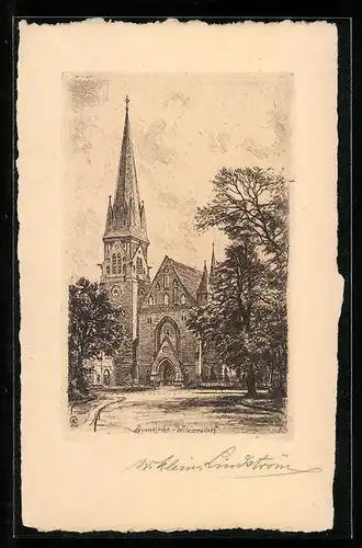 Künstler-AK Berlin-Wilmersdorf, Auenkirche