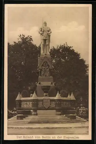 AK Berlin-Tiergarten, Roland von Berlin an der Siegesallee