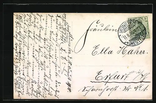 Foto-AK Musikcorps-Uffz. mit Schwalbennestern und Fahrrad