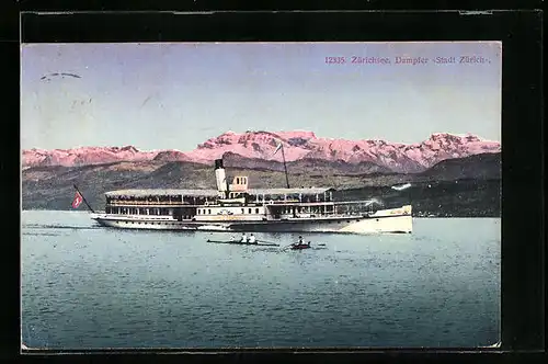 AK Zürichsee, Dampfer Stadt Zürich
