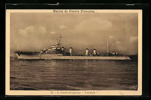 AK Marine de Guerre Francaise, Le Contre-Torpilleur Vauban