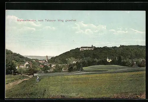 AK Waltershausen, Blick vom Tabarzer Weg aus gesehen