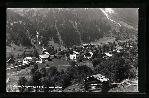 AK Innerfragant, Panorama mit Gebirgswand