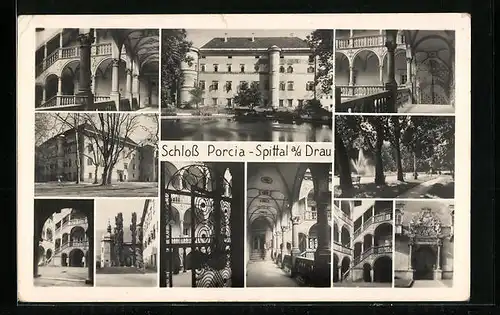 AK Spittal a. d. Drau, Schloss Porcia, Mehrfachansichten