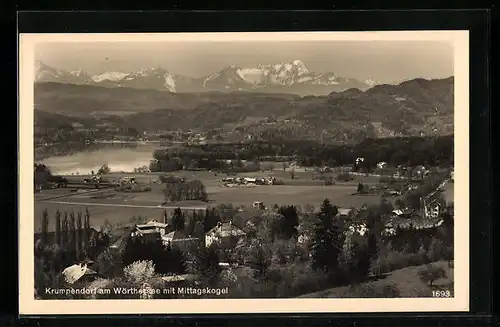 AK Krumpendorf am Wörthersee, Panoramablick vom Berg aus gesehen