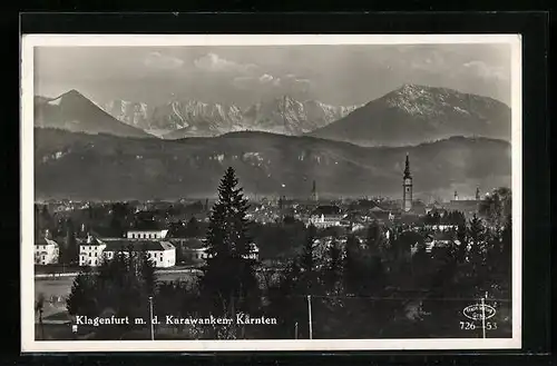 AK Klagenfurt, Panorama mit Karawanken