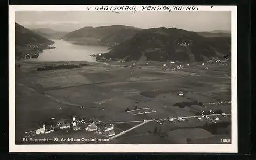 AK St. Ruprecht-St. Andrä am Ossiachersee, Panorama, Luftbild