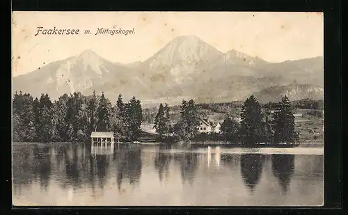 AK Faakersee, Uferpartie mit Mittagskogel