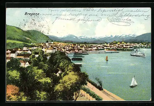 AK Bregenz, Partie am Bodensee-Ufer