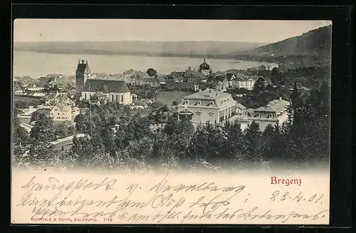 AK Bregenz, Totale vom Berg aus gesehen