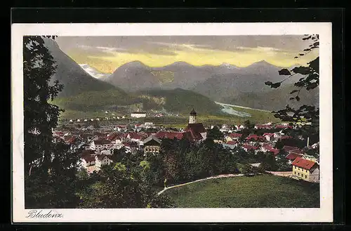 AK Bludenz, Panorama vom Berg aus gesehen