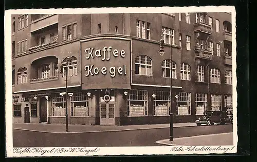 AK Berlin-Charlottenburg, Kaffee Koegel, Richard Wagnerstr. 51