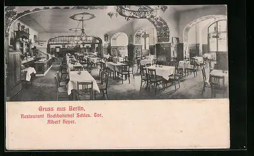 AK Berlin-Kreuzberg, Restaurant Hochbahnhof Schlesisches Tor