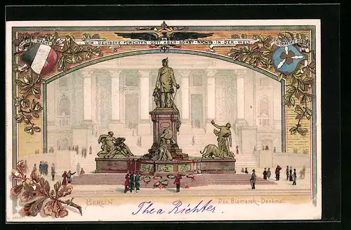 Präge-Lithographie Berlin, Das Bismarck-Denkmal