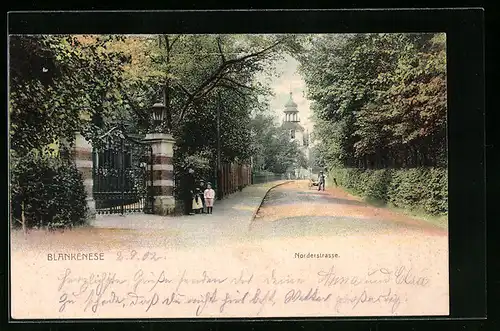 AK Hamburg-Blankenese, Blick auf die Norderstrasse