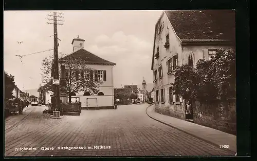 AK Kirchheim, Obere Kirchgasse m. Rathaus