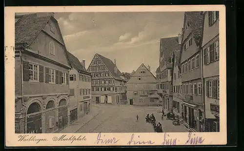 AK Waiblingen, Blick auf den Marktplatz