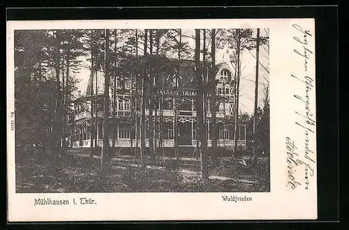 AK Mühlhausen i. Thür., Gasthaus Waldfrieden