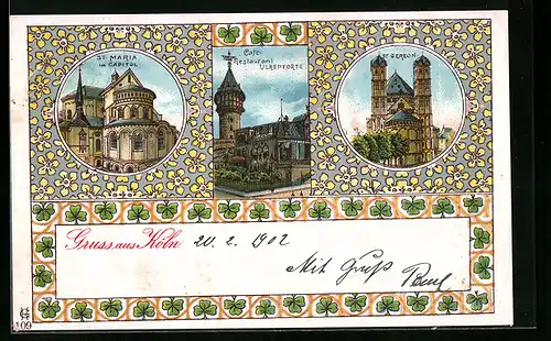 Lithographie Köln, Cafe-Restaurant Ulrepforte, St. Maria im Capitol