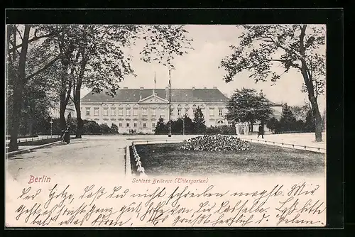 AK Berlin-Tiergarten, Schloss Bellevue mit Anlagen